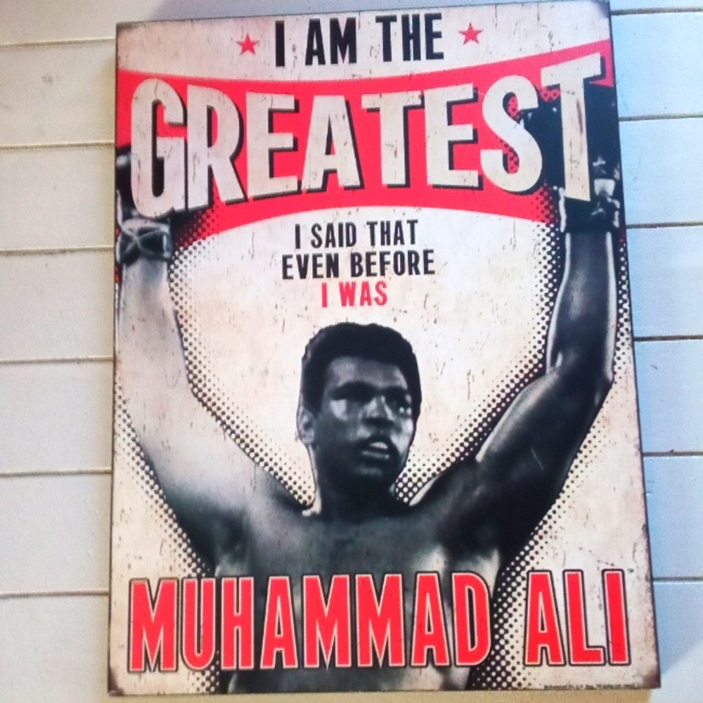 Muhammad Ali poster on 1/2 inch board